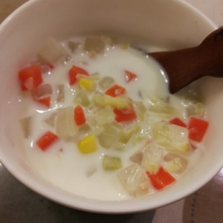 【離乳食後期】たっぷり野菜の白味噌ミルクスープ